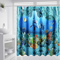 Universal Dolphin rideaux de douche profonde polyester rideaux imperméables siège toilette tapis couvercle toilette serviette de bain