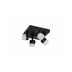 Luminaire Center Plafonnier Spot Noir 4 ampoules 10,7cm pas cher