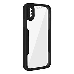 Avizar Coque 360° pour iPhone XS Max Dos Rigide Protection Écran Souple Contour noir