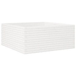 vidaXL Jardinière blanc 110x110x46 cm bois de pin massif