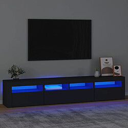 Maison Chic Meubles TV avec lumières LED - Banc TV pour salon Noir 210x35x40 cm -MN29648