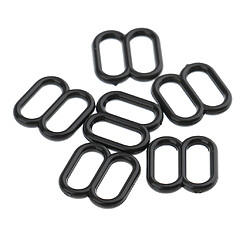 Avis 100 Pièces En Plastique Soutien-gorge Lingerie Sangle Clips Crochet Curseur Boucle 8mm Noir