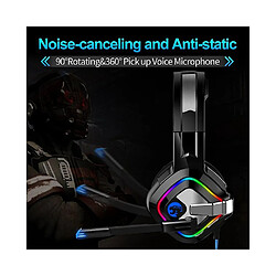 Acheter Universal Casque gaming casque anti bruit stéréo basse lourde pc portable téléphone portable a66 noir et vert respiration light plug version