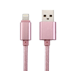 Acheter Wewoo Câble or rose pour iPhone X / 8 et ampère 8 Plus / 7 & 7 Plus / 6 & 6s & 6 Plus & 6s Plus / iPad Tête en métal de 2m de style tissé 84 noyaux Lightning 8 broches à de données / chargeur d'USB 2.0,