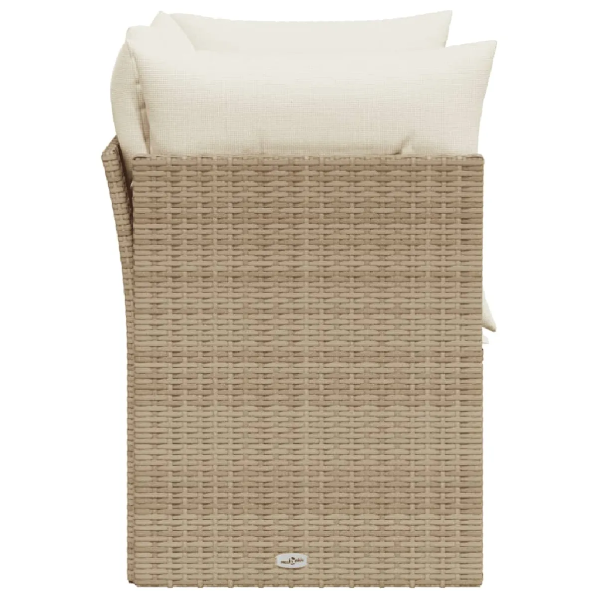 Acheter vidaXL Canapé de jardin avec coussins 2 places beige résine tressée