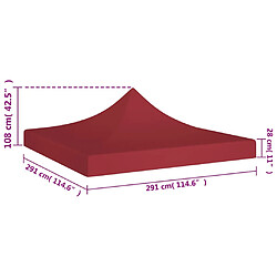 Acheter vidaXL Toit de tente de réception 3x3 m Bordeaux 270 g/m²