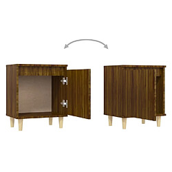 Maison Chic Lot de 2 Tables de chevet en bois Tables de Nuit Chêne marron 40x30x50 cm pas cher