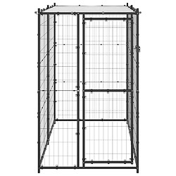 Helloshop26 Chenil extérieur cage enclos parc animaux chien d'extérieur pour chiens acier avec toit 110 x 220 x 180 cm 02_0000377