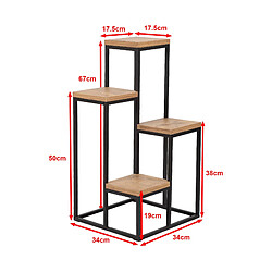 Helloshop26 Étagère à plantes 4 niveaux noir effet bois 03_0007709
