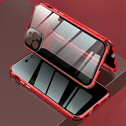 Coque en cadre métallique Verrouiller le cadre d'installation double face lentille anti-peep rouge pour votre Apple iPhone 12 Pro