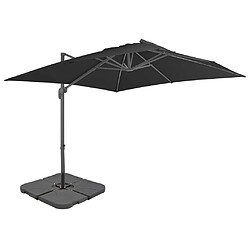 vidaXL Parasol de jardin avec base portable anthracite