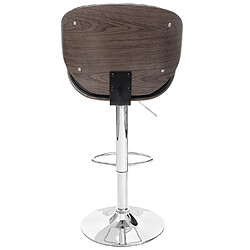 Acheter Decoshop26 Tabouret de bar x1 pivotant design rétro PVC noir coque d'assise en bois courbé 04_0008579