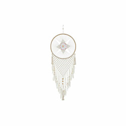 Attrape-rêves DKD Home Decor Plumes Coton Blanc Rotin Boho (52 x 1 x 145 cm) (1)