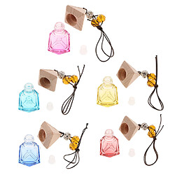 Vide bouteille de parfum en verre rechargeable suspendu pendentif voiture décor à la maison rose