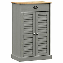 Maison Chic Armoire à Chaussures,Meuble de Rangement à Chaussures VIGO gris 60x35x96 cm bois massif de pin -MN32749