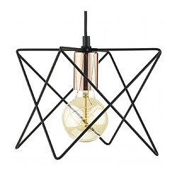 Luminaire Center Suspension Midi noir mat et cuivre poli 1 ampoule