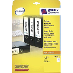 Avery Zweckform L4760-10 Lot de 10 feuilles d'étiquettes pour classeurs 192 x 38 mm (Blanc) (Import Allemagne)