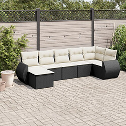 Maison Chic Ensemble Tables et chaises d'extérieur 8 pcs avec coussins,Salon de jardin noir résine tressée -GKD999359