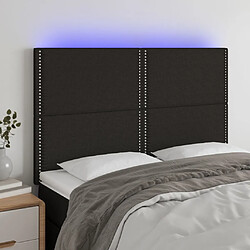 Maison Chic Tête de lit moderne à LED lumineuse pour chambre - Décoration de lit Noir 144x5x118/128 cm Tissu -MN80031