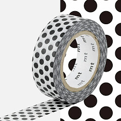 Masking tape à pois - Noir - 1,5 cm x 7 m