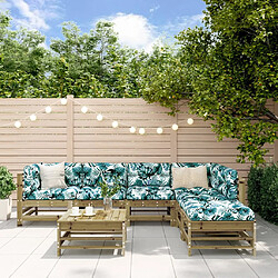 Maison Chic Salon de jardin 7 pcs + coussins - Mobilier/Meubles de jardin - Table et chaises d'extérieur bois de pin imprégné -MN47836