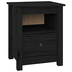 vidaXL Table de chevet Noir 40x35x49 cm Bois de pin massif