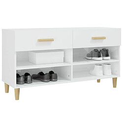 Acheter Maison Chic Armoire à chaussure,Meuble à Chaussures Blanc brillant 102x35x55 cm Bois ingénierie -MN45915