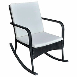 Maison Chic Chaise/Fateuill à bascule, Rocking chair d'extérieur Noir Résine tressée -GKD89373