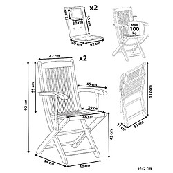 Avis Beliani Chaise de jardin MAUI II Bois Multicolore