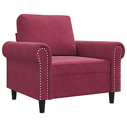 vidaXL Fauteuil Rouge bordeaux 60 cm Velours