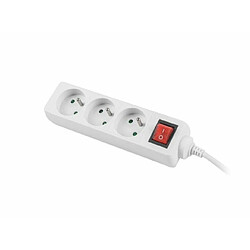 Lanberg Power strip 1.5m, white, 3 sockets, with switch, cle made of solid copper