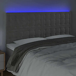 Avis Maison Chic Tête de lit scandinave à LED,meuble de chambre Gris clair 200x5x118/128 cm Velours -MN72885