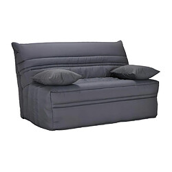 Avis Vente-Unique Canapé convertible BZ 100% coton fermeture assistée, 140x190 cm gris - CANYON III