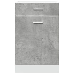 Avis vidaXL Armoire de plancher à tiroir Gris béton 50x46x81,5 cm Aggloméré