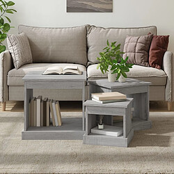 vidaXL Tables basses 3 pcs sonoma gris bois d'ingénierie