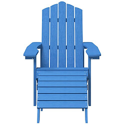 Avis Maison Chic Chaise de jardin avec repose-pied - Fauteuil d'extérieur Adirondack PEHD Bleu marine -MN87028