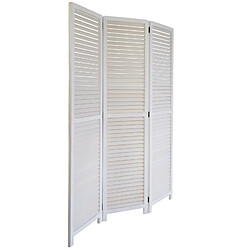 Avis Decoshop26 Paravent 3 panneaux blanc en bois 120x170cm PAR06020