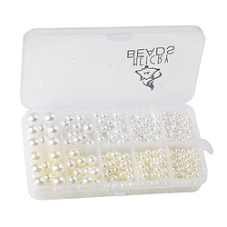 1000 Pcs Simuler Brillant Perle Perles Lustre Entretoises Lâches DIY Décorations Blanc Et Beige AUCUN TROU