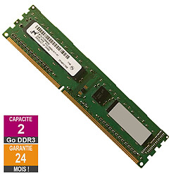 Barrette Mémoire 2Go RAM DDR3 Micron MT8JTF25664AZ-1G4D1 PC3-10600U 1333MHz 1Rx8 - Reconditionné