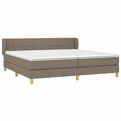 Avis Maison Chic Lit adulte- Lit + matelas,Sommier à lattes de lit avec matelas Taupe 200x200 cm Tissu -GKD13720