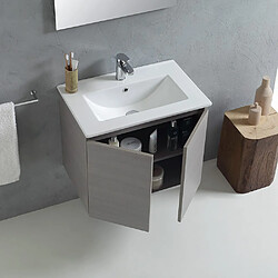 Kiamami Valentina SALLE DE BAIN MOBILE ÉVIER AVEC PORTES DE 60 CM GRIS | VINCI pas cher