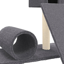 Helloshop26 Arbre à chat meuble tour grimper jouet grattage grattoir escalade plateforme avec griffoir en sisal foncé 59 cm gris 02_0022443 pas cher