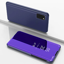 Coque en TPU + PU voir la surface du miroir de la fenêtre avec support bleu foncé pour votre Samsung Galaxy A41