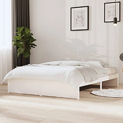 vidaXL Cadre de lit sans matelas blanc bois massif 140x190 cm 