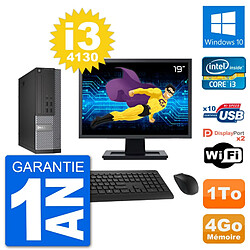 PC Dell 7020 SFF Ecran 19" Intel i3-4130 RAM 4Go Disque Dur 1To Windows 10 Wifi - Occasion