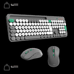 Acheter Pack Premium Clavier sans fil + SOURIS sans fil optique Wireless Desktop ADVANCE nano récepteur USB GRIS ET BLANC