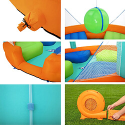 Avis Piscine Gonflable Bestway Dodge & Drench Water Park 450x450x268 cm avec Jeu de Balle Suspendue et Plateformes