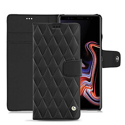 Housse cuir Samsung Galaxy Note9 - Rabat portefeuille - Noir - Couture ( Nappa - Black ) - NOREVE