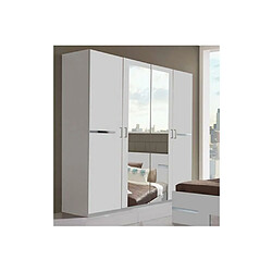 Inside 75 Armoire 4 portes 2 miroirs CARAMELLA 180 cm blanc