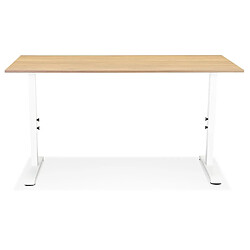 Acheter Alterego Bureau réglable en hauteur 'OSMOSE' en bois finition naturelle et métal blanc - 160x80 cm